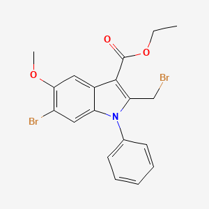 Ethyl 6-bromo-2-(bromomethyl)-5-methoxy-1-phenyl-1H-indole-3-carboxylate