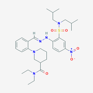 1-{2-[(E)-(2-{2-[bis(2-methylpropyl)sulfamoyl]-4-nitrophenyl}hydrazinylidene)methyl]phenyl}-N,N-diethylpiperidine-3-carboxamide