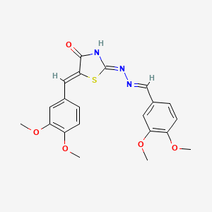 (2Z,5Z)-5-(3,4-dimethoxybenzylidene)-2-[(2E)-(3,4-dimethoxybenzylidene)hydrazinylidene]-1,3-thiazolidin-4-one