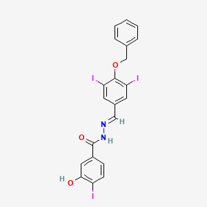 N'-[(E)-[4-(Benzyloxy)-3,5-diiodophenyl]methylidene]-3-hydroxy-4-iodobenzohydrazide