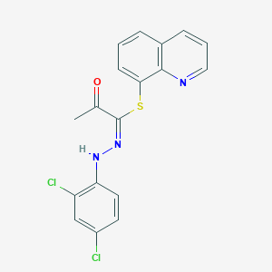 molecular formula C18H13Cl2N3OS B11519936 quinolin-8-yl (1E)-N-(2,4-dichlorophenyl)-2-oxopropanehydrazonothioate 