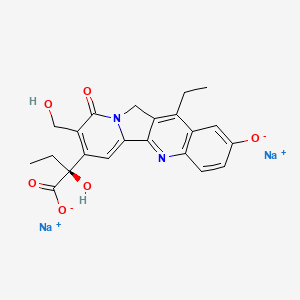 molecular formula C₂₂H₂₀N₂Na₂O₆ B1151994 disodium;(2S)-2-[12-ethyl-8-(hydroxymethyl)-2-oxido-9-oxo-11H-indolizino[1,2-b]quinolin-7-yl]-2-hydroxybutanoate 