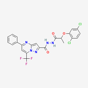 N'-[2-(2,5-dichlorophenoxy)propanoyl]-5-phenyl-7-(trifluoromethyl)pyrazolo[1,5-a]pyrimidine-2-carbohydrazide