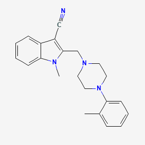 molecular formula C22H24N4 B11519959 1-methyl-2-{[4-(2-methylphenyl)piperazin-1-yl]methyl}-1H-indole-3-carbonitrile 