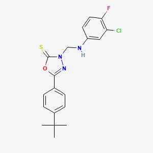 5-(4-tert-butylphenyl)-3-{[(3-chloro-4-fluorophenyl)amino]methyl}-1,3,4-oxadiazole-2(3H)-thione