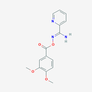 molecular formula C15H15N3O4 B11520007 N'-{[(3,4-dimethoxyphenyl)carbonyl]oxy}pyridine-2-carboximidamide 