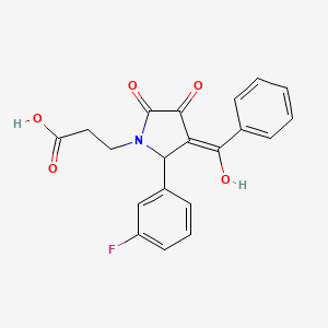 3-[2-(3-fluorophenyl)-4-hydroxy-5-oxo-3-(phenylcarbonyl)-2,5-dihydro-1H-pyrrol-1-yl]propanoic acid