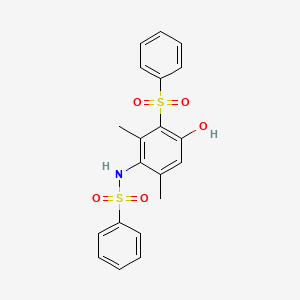 molecular formula C20H19NO5S2 B11520056 N-[3-(benzenesulfonyl)-4-hydroxy-2,6-dimethylphenyl]benzenesulfonamide 