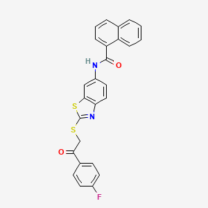 N-(2-{[2-(4-fluorophenyl)-2-oxoethyl]sulfanyl}-1,3-benzothiazol-6-yl)naphthalene-1-carboxamide