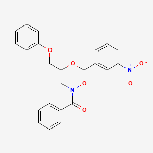 [6-(3-Nitrophenyl)-4-(phenoxymethyl)-1,5,2-dioxazinan-2-yl](phenyl)methanone