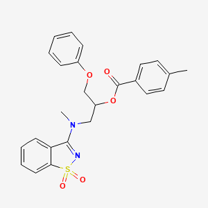 1-[(1,1-Dioxido-1,2-benzothiazol-3-yl)(methyl)amino]-3-phenoxypropan-2-yl 4-methylbenzoate