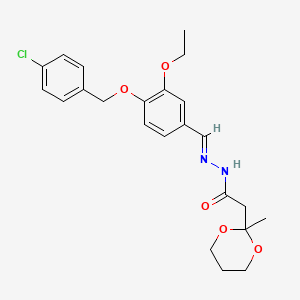 N'-[(E)-{4-[(4-chlorobenzyl)oxy]-3-ethoxyphenyl}methylidene]-2-(2-methyl-1,3-dioxan-2-yl)acetohydrazide