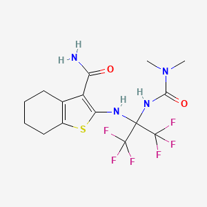 2-({2-[(Dimethylcarbamoyl)amino]-1,1,1,3,3,3-hexafluoropropan-2-yl}amino)-4,5,6,7-tetrahydro-1-benzothiophene-3-carboxamide