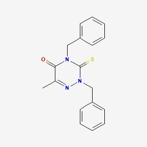 molecular formula C18H17N3OS B11520129 2,4-dibenzyl-6-methyl-3-thioxo-3,4-dihydro-1,2,4-triazin-5(2H)-one 