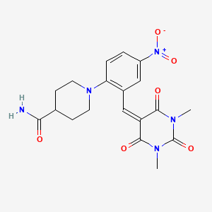 1-{2-[(1,3-dimethyl-2,4,6-trioxotetrahydropyrimidin-5(2H)-ylidene)methyl]-4-nitrophenyl}piperidine-4-carboxamide