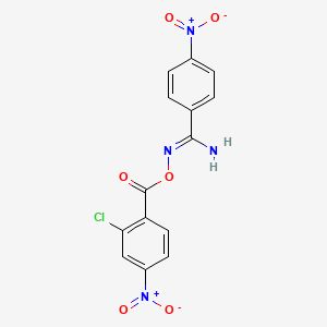 molecular formula C14H9ClN4O6 B11520143 N'-{[(2-chloro-4-nitrophenyl)carbonyl]oxy}-4-nitrobenzenecarboximidamide 