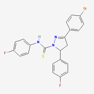 3-(4-bromophenyl)-N,5-bis(4-fluorophenyl)-4,5-dihydro-1H-pyrazole-1-carbothioamide