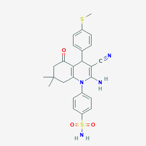 4-{2-amino-3-cyano-7,7-dimethyl-4-[4-(methylsulfanyl)phenyl]-5-oxo-5,6,7,8-tetrahydroquinolin-1(4H)-yl}benzenesulfonamide