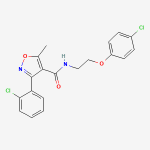 N-[2-(4-chlorophenoxy)ethyl]-3-(2-chlorophenyl)-5-methyl-1,2-oxazole-4-carboxamide