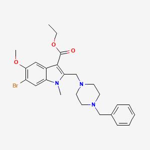 Ethyl 2-[(4-benzylpiperazin-1-yl)methyl]-6-bromo-5-methoxy-1-methylindole-3-carboxylate