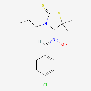 4-[(Z)-(4-chlorobenzylidene)(oxido)-lambda~5~-azanyl]-5,5-dimethyl-3-propyl-1,3-thiazolidine-2-thione