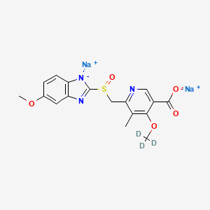 molecular formula C₁₇H₁₂D₃N₃Na₂O₅S B1152025 Disodium;6-[(5-methoxybenzimidazol-1-id-2-yl)sulfinylmethyl]-5-methyl-4-(trideuteriomethoxy)pyridine-3-carboxylate 