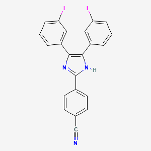 4-[4,5-bis(3-iodophenyl)-1H-imidazol-2-yl]benzonitrile