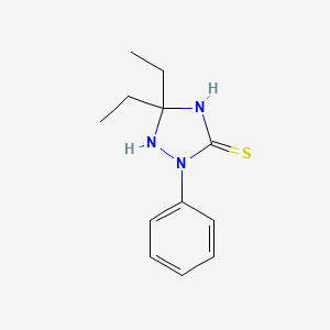 molecular formula C12H17N3S B11520277 5,5-Diethyl-2-phenyl-1,2,4-triazolidine-3-thione 