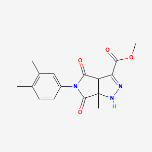 Methyl 5-(3,4-dimethylphenyl)-6a-methyl-4,6-dioxo-1,3a,4,5,6,6a-hexahydropyrrolo[3,4-c]pyrazole-3-carboxylate