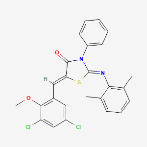 (2Z,5Z)-5-(3,5-dichloro-2-methoxybenzylidene)-2-[(2,6-dimethylphenyl)imino]-3-phenyl-1,3-thiazolidin-4-one