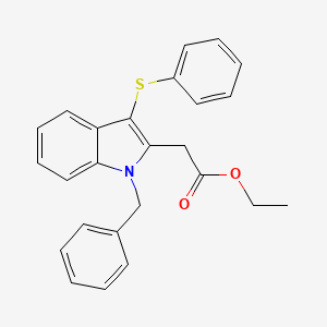 molecular formula C25H23NO2S B11520308 ethyl [1-benzyl-3-(phenylsulfanyl)-1H-indol-2-yl]acetate 