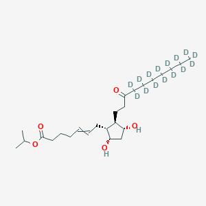 molecular formula C₂₅H₂₉D₁₅O₅ B1152031 propan-2-yl 7-[(1R,2R,3R,5S)-3,5-dihydroxy-2-(4,4,5,5,6,6,7,7,8,8,9,9,10,10,10-pentadecadeuterio-3-oxodecyl)cyclopentyl]hept-5-enoate 