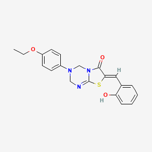 (7Z)-3-(4-ethoxyphenyl)-7-(2-hydroxybenzylidene)-3,4-dihydro-2H-[1,3]thiazolo[3,2-a][1,3,5]triazin-6(7H)-one