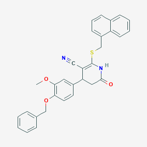 4-[4-(Benzyloxy)-3-methoxyphenyl]-2-[(naphthalen-1-ylmethyl)sulfanyl]-6-oxo-1,4,5,6-tetrahydropyridine-3-carbonitrile