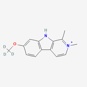 molecular formula C₁₄H₁₂D₃N₂O B1152032 1,2-dimethyl-7-(trideuteriomethoxy)-9H-pyrido[3,4-b]indol-2-ium 