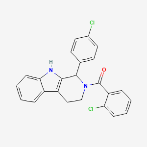 (2-chlorophenyl)[1-(4-chlorophenyl)-1,3,4,9-tetrahydro-2H-beta-carbolin-2-yl]methanone