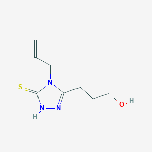 molecular formula C8H13N3OS B11520351 3-[4-(prop-2-en-1-yl)-5-sulfanyl-4H-1,2,4-triazol-3-yl]propan-1-ol 