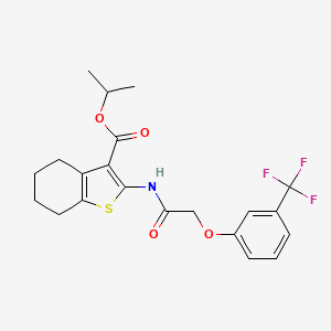 molecular formula C21H22F3NO4S B11520357 Propan-2-yl 2-({[3-(trifluoromethyl)phenoxy]acetyl}amino)-4,5,6,7-tetrahydro-1-benzothiophene-3-carboxylate 