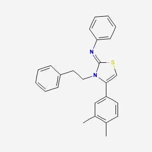 N-[(2Z)-4-(3,4-dimethylphenyl)-3-(2-phenylethyl)-1,3-thiazol-2(3H)-ylidene]aniline