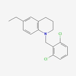 molecular formula C18H19Cl2N B11520390 1-[(2,6-Dichlorophenyl)methyl]-6-ethyl-1,2,3,4-tetrahydroquinoline 