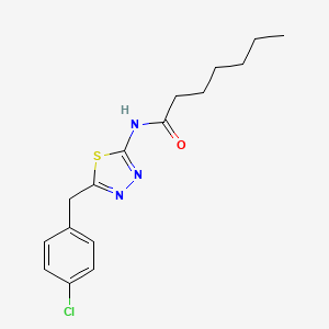 N-[5-(4-chlorobenzyl)-1,3,4-thiadiazol-2-yl]heptanamide