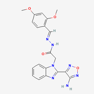 molecular formula C20H19N7O4 B11520418 2-[2-(4-amino-1,2,5-oxadiazol-3-yl)-1H-benzimidazol-1-yl]-N'-[(E)-(2,4-dimethoxyphenyl)methylidene]acetohydrazide 