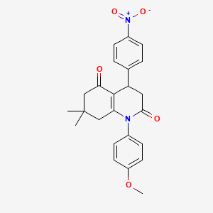 1-(4-methoxyphenyl)-7,7-dimethyl-4-(4-nitrophenyl)-4,6,7,8-tetrahydroquinoline-2,5(1H,3H)-dione