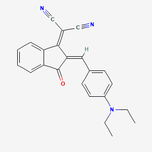 {(2Z)-2-[4-(diethylamino)benzylidene]-3-oxo-2,3-dihydro-1H-inden-1-ylidene}propanedinitrile