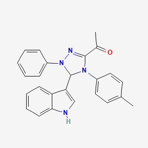 1-[5-(1H-indol-3-yl)-4-(4-methylphenyl)-1-phenyl-4,5-dihydro-1H-1,2,4-triazol-3-yl]ethanone