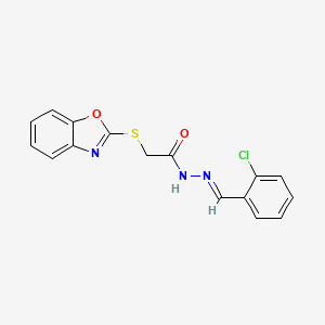 2-(1,3-benzoxazol-2-ylsulfanyl)-N'-[(E)-(2-chlorophenyl)methylidene]acetohydrazide