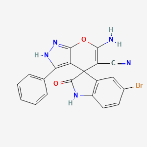 6'-Amino-5-bromo-2-oxo-3'-phenyl-1,2-dihydro-1'H-spiro[indole-3,4'-pyrano[2,3-C]pyrazole]-5'-carbonitrile