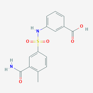 molecular formula C15H14N2O5S B11520491 3-{[(3-Carbamoyl-4-methylphenyl)sulfonyl]amino}benzoic acid 