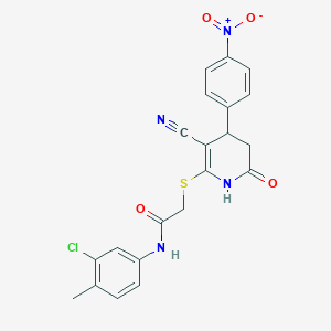 N-(3-chloro-4-methylphenyl)-2-{[3-cyano-4-(4-nitrophenyl)-6-oxo-1,4,5,6-tetrahydropyridin-2-yl]sulfanyl}acetamide