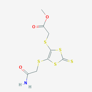 molecular formula C8H9NO3S5 B11520503 Methyl ({5-[(2-amino-2-oxoethyl)sulfanyl]-2-thioxo-1,3-dithiol-4-yl}sulfanyl)acetate 